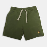 Cat Co - ord Set | Graphic Tee & Terry Shorts | Mustard & Forest - organic cotton kids clothing - Kiggle