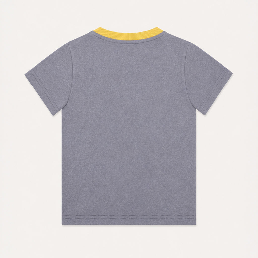 Kiggle Lilac baby ringer pocket tee, back view