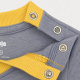 Kiggle Lilac baby ringer tee contrast rib and pocket closeup