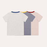 Kiggle baby ringer tee pack of 3 in Snow, Blush and Lilac, back view