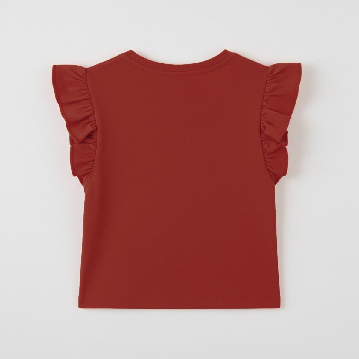 Frill Sleeve Top Clay - organic cotton kids clothing - Kiggle