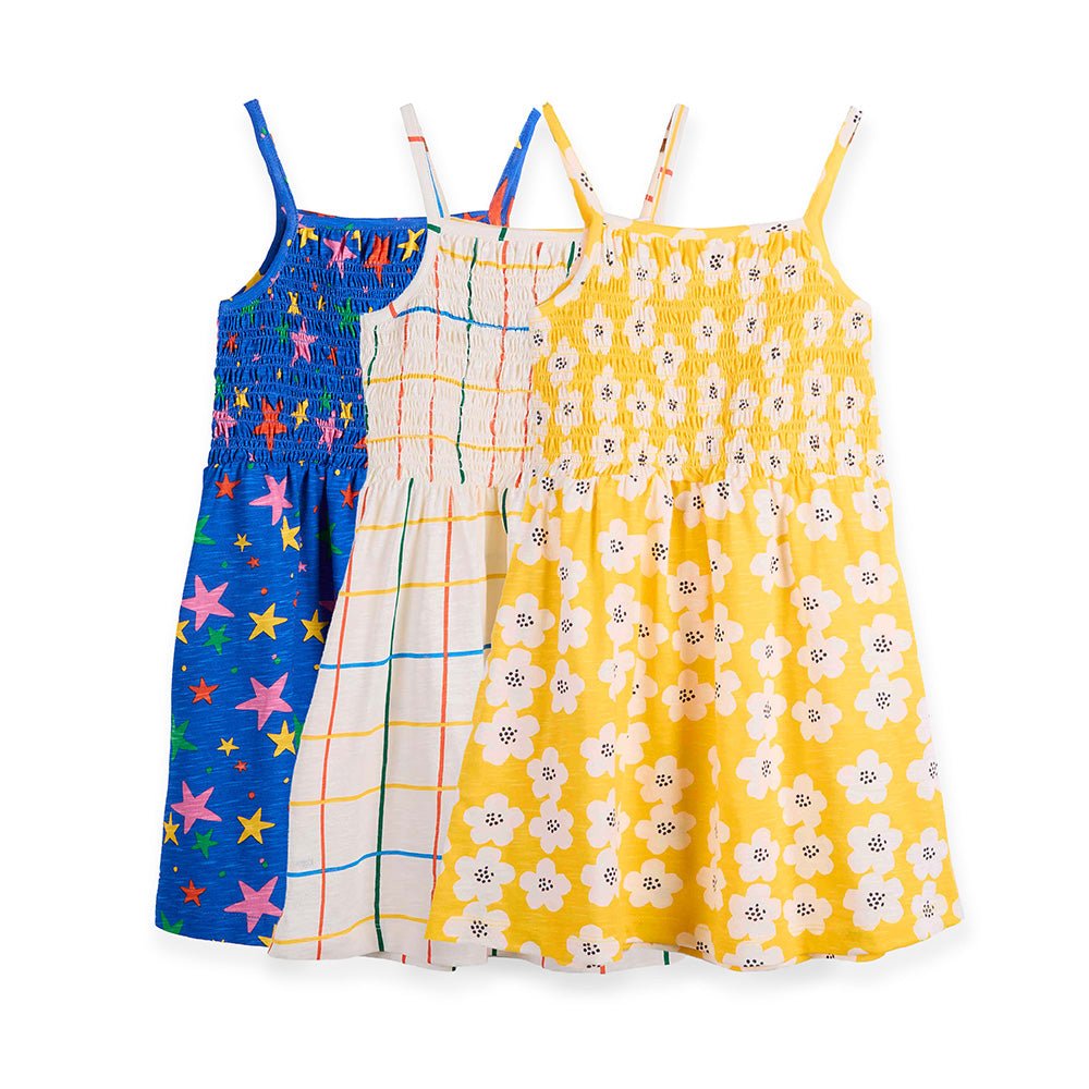 Smocked Dress pack of 3 - organic cotton kids clothing - Kiggle