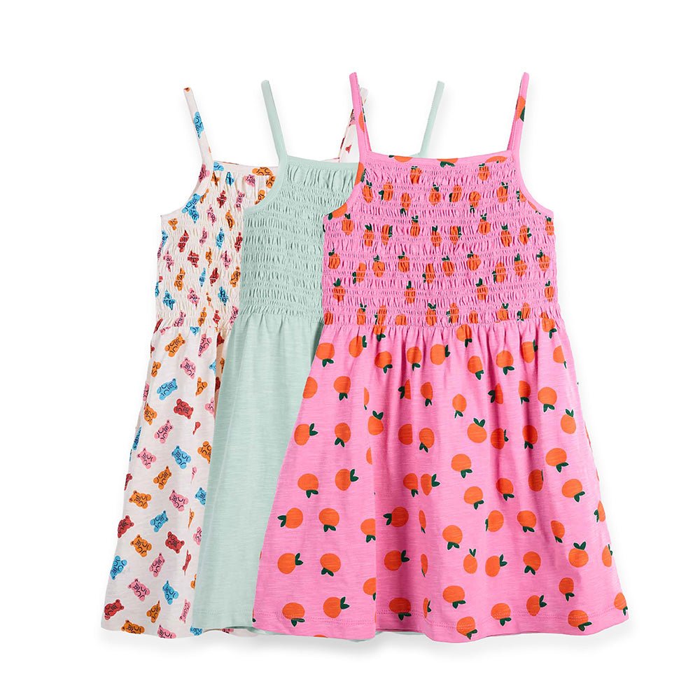 Smocked Dress pack of 3 - organic cotton kids clothing - Kiggle