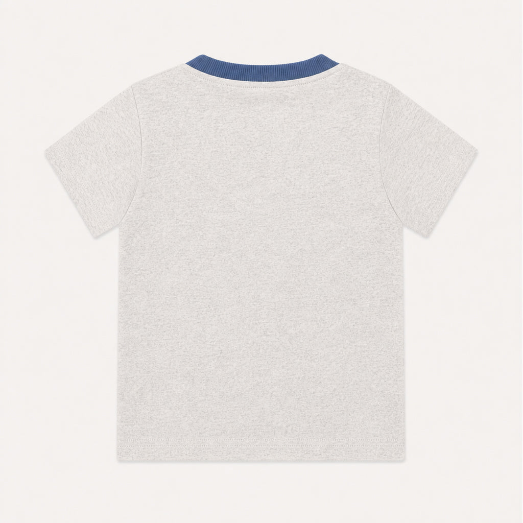 Kiggle Snow baby ringer pocket tee, back view