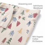 Baby Pant Tiny Forest features - organic cotton, soft elastic waist, drawstring