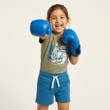 Track Shorts - Teal — organic cotton kids track shorts India 2-6 years — Kiggle