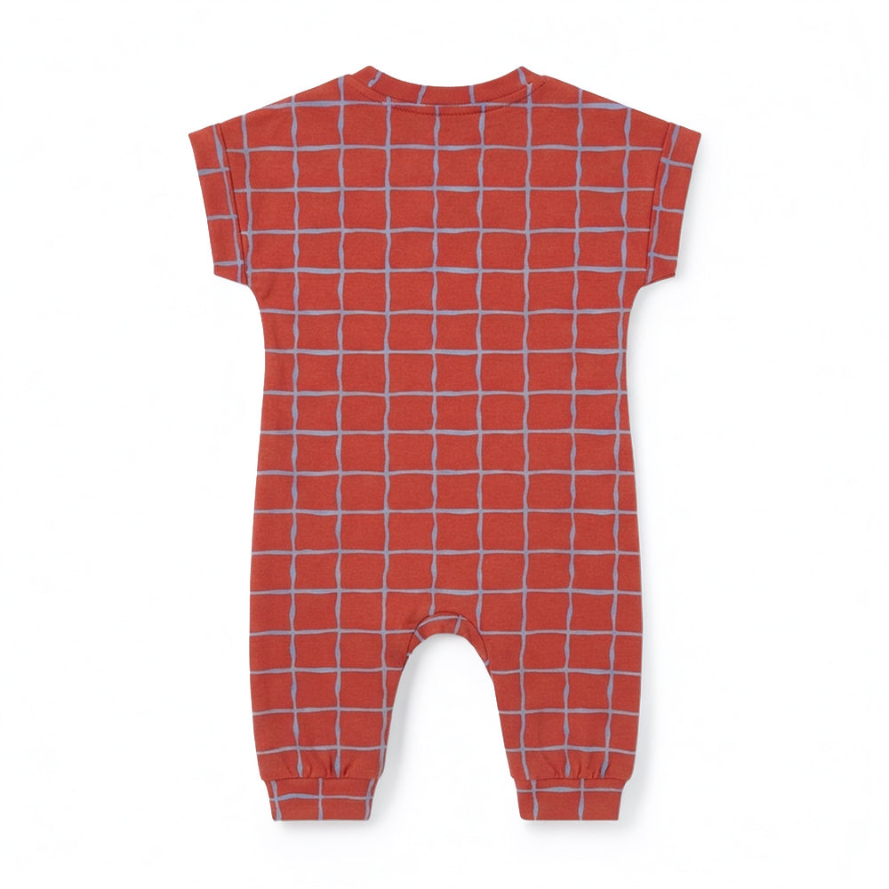 Half Sleeve Sleepsuit Rust Check - back