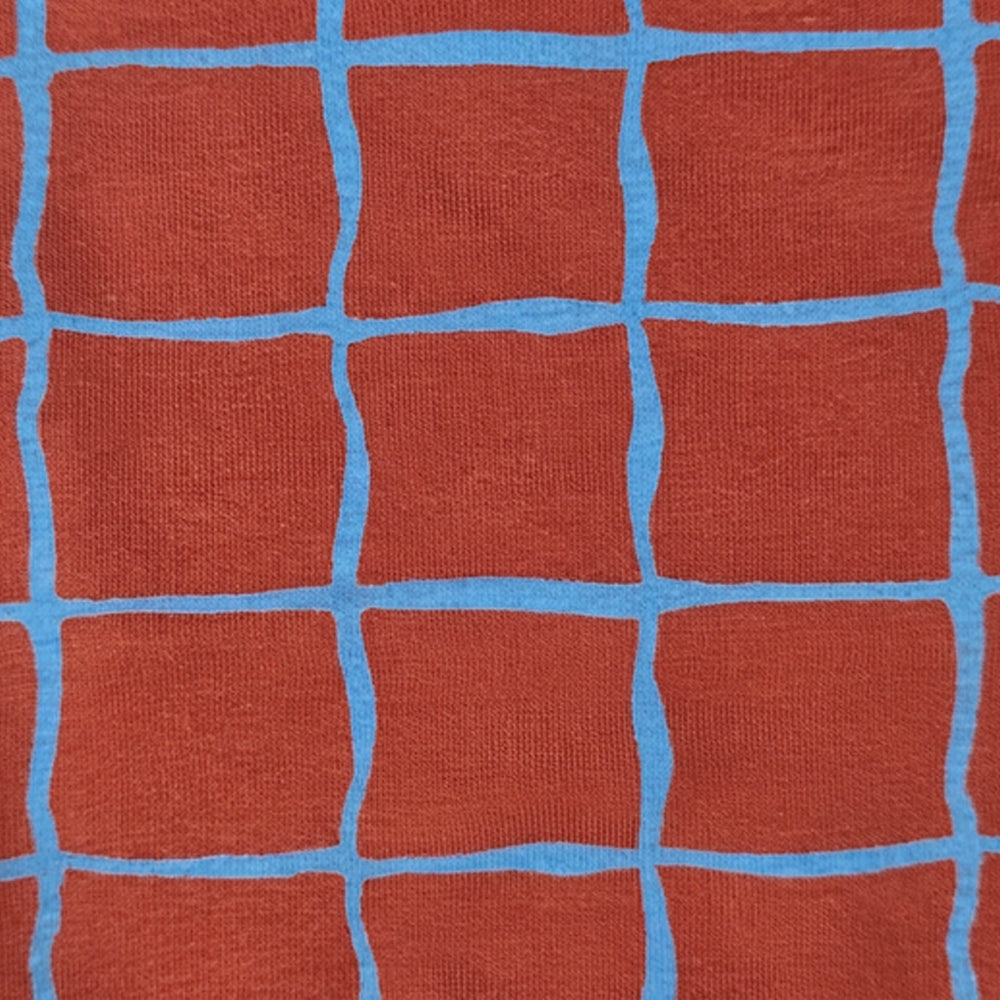 Half Sleeve Sleepsuit Rust Check - close up