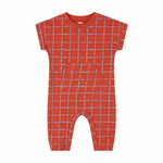 Half Sleeve Sleepsuit Rust Check - front