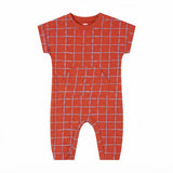 Half Sleeve Sleepsuit Rust Check - front