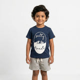 Salty but Sweet Co - ord Set | Graphic Tee & Track Shorts | Navy & Grey - organic cotton kids clothing - Kiggle