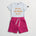 Ice Cream Taster Co - ord Set | Graphic Tee & Terry Shorts | Snow & Raspberry - organic cotton kids clothing - Kiggle
