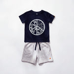 Born to be Wild Co - ord Set | Graphic Tee & Terry Shorts | Carbon & Snow - organic cotton kids clothing - Kiggle