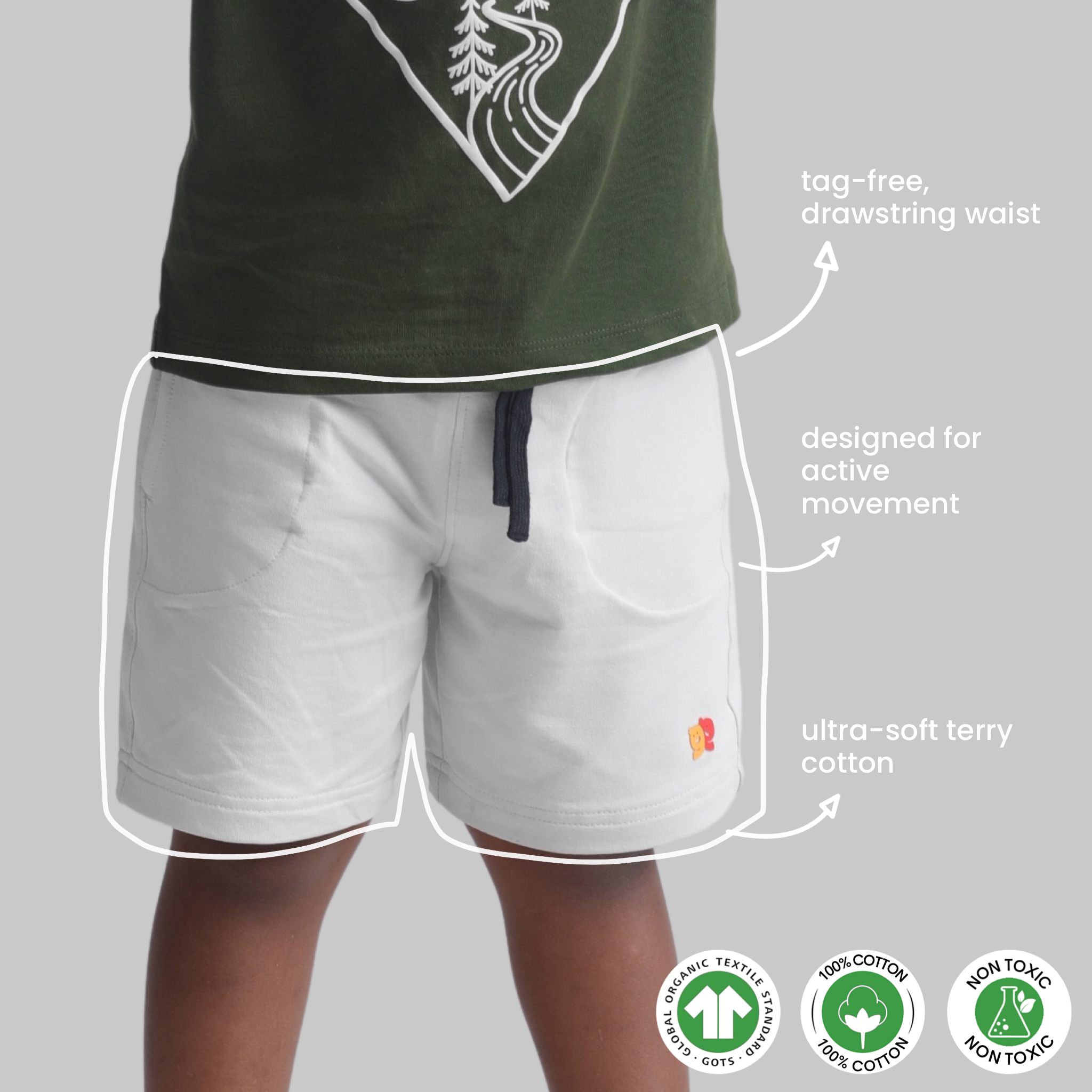 Kiggle | Terry Cotton Shorts | Sand Kiggle | Terry Cotton Shorts | Sand