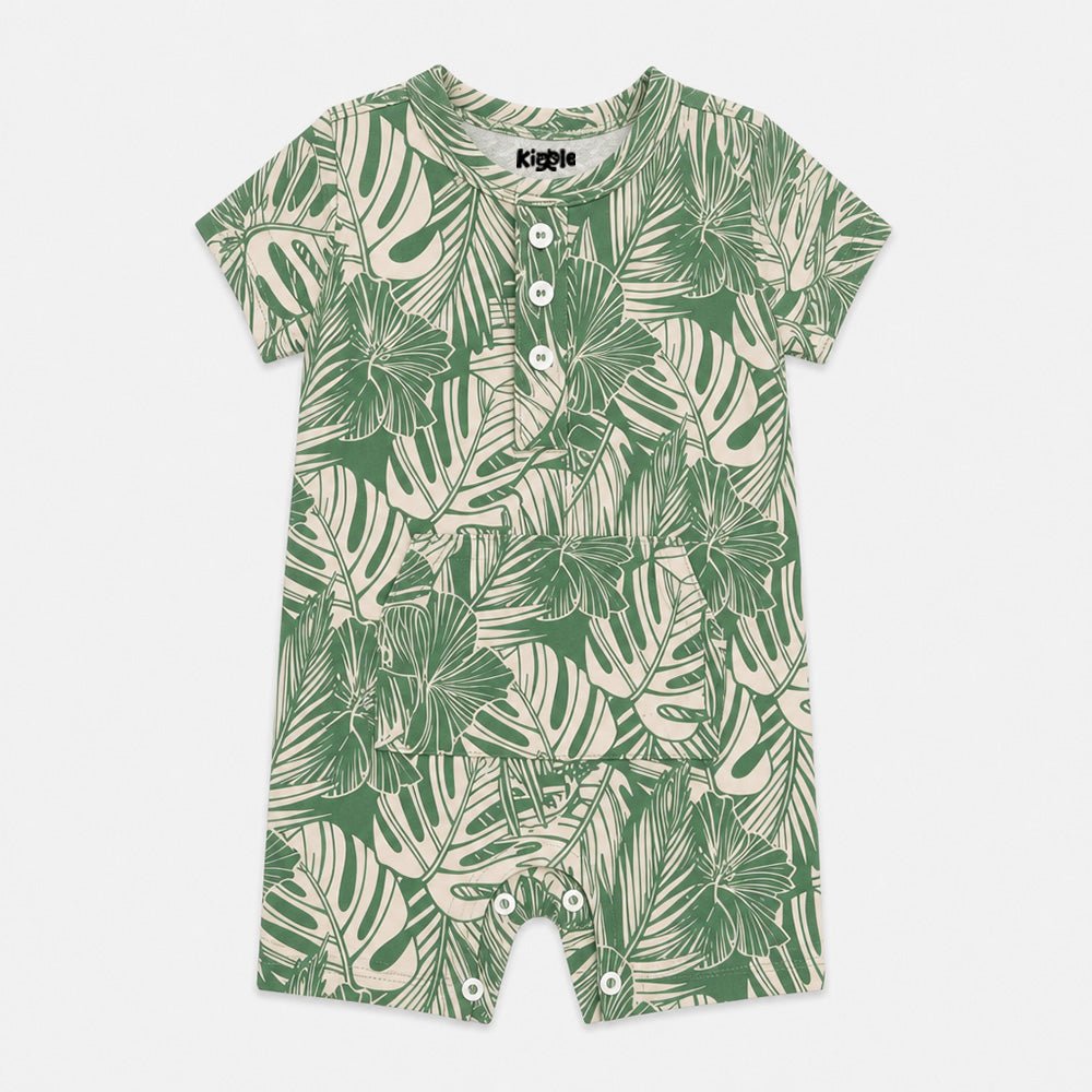 Baby shorty Monstera Leaf - organic cotton kids clothing - Kiggle